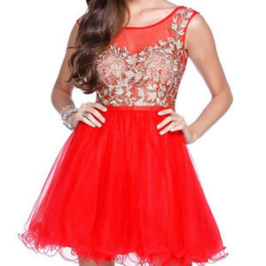 Short Red tulle dress